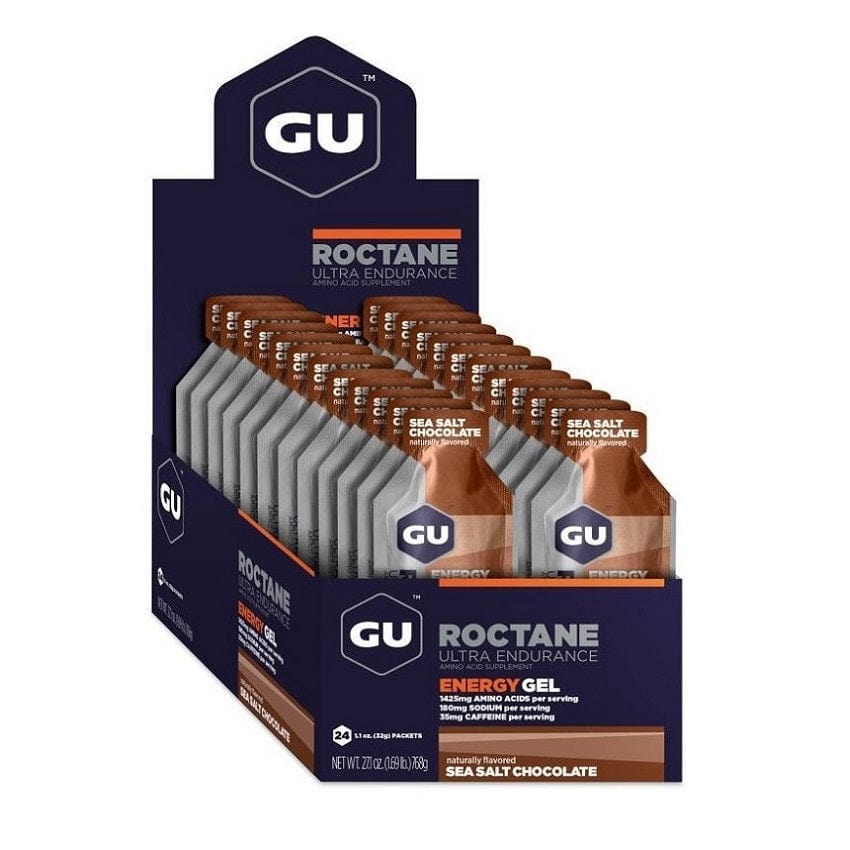GU Gels Box of 24 / Sea Salt Chocolate Roctane Energy Gel XMiles