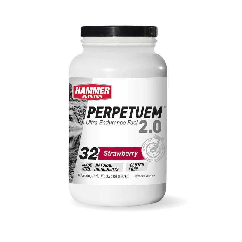 Hammer Nutrition Energy Drink 32 Serving Tub (1.47kg) / Strawberry Perpetuem 2.0 XMiles