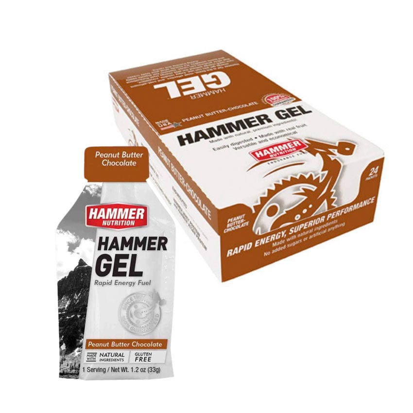 Hammer Nutrition Gels Box of 24 / Peanut Butter Chocolate Hammer Gel XMiles