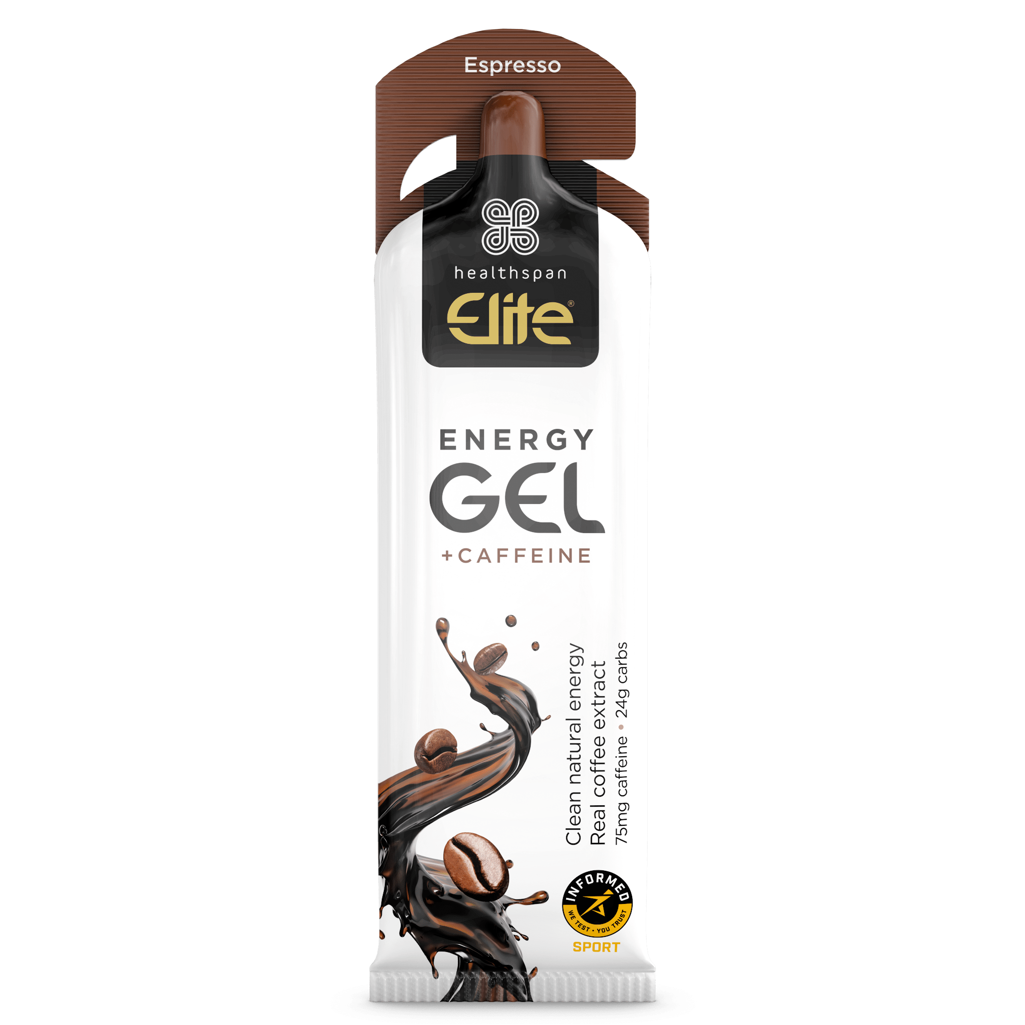 Healthspan Elite Espresso (75mg Caffeine) Elite Energy Gel XMiles