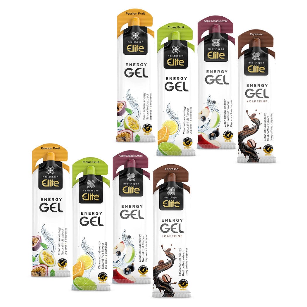 Healthspan Elite Gels Pack of 8 / Mixed Elite Energy Gel XMiles