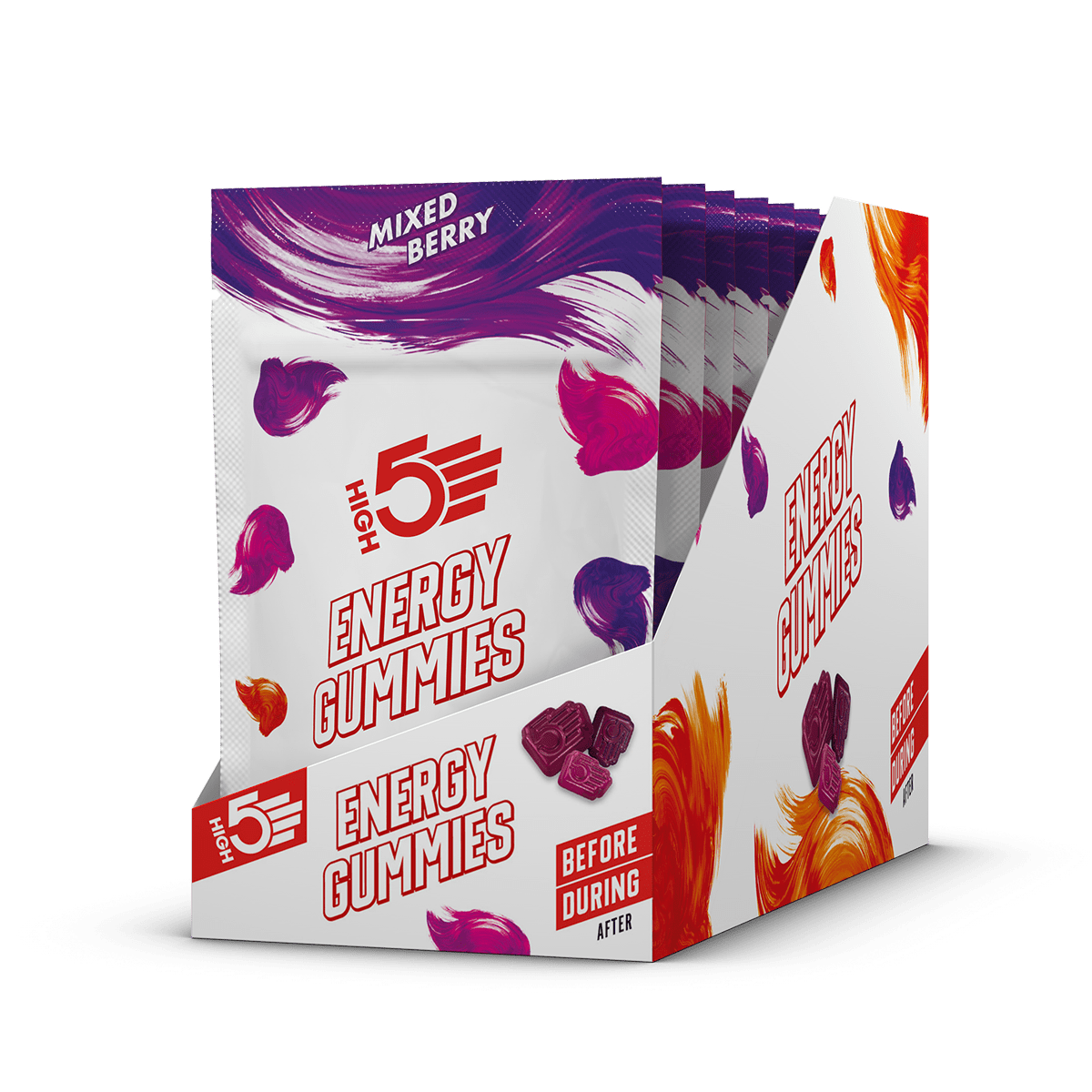 High5 Chews Box of 10 / Berry High5 Energy Gummies (26g) XMiles