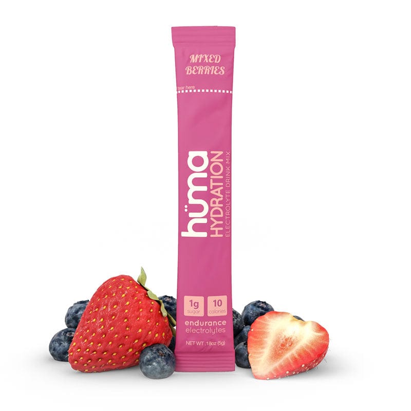Hüma Electrolyte Drinks Single Serve / Mixed Berries Hydration Low-Calorie Drink Mix XMiles