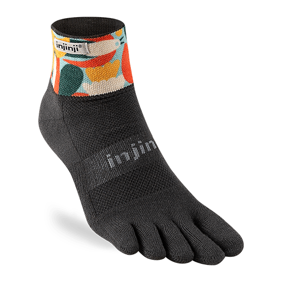 The Injinji Trail Midweight Crew Sock in Granite at