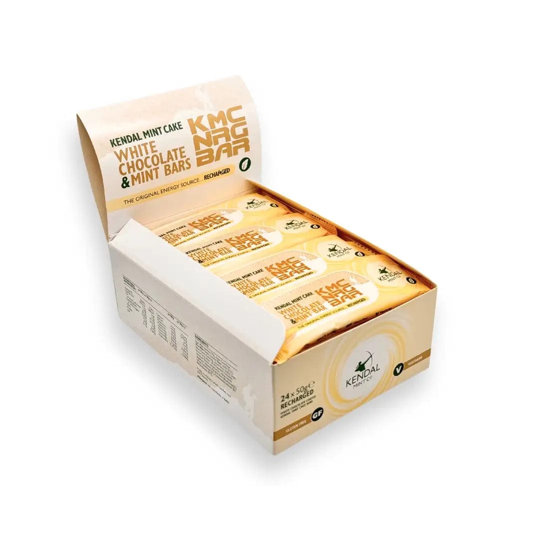 Kendal Mint Co. Energy Bars Box of 24 / Chocolate Coated KMC NRG BAR White Chocolate Coated Recharged XMiles