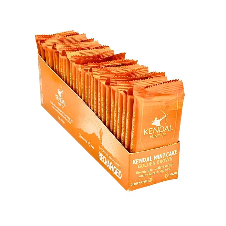 Kendal Mint Co. Energy Bars Box of 30 / Golden Brown KMC NRG BAR Kendal Mint Cake Pocket-Sized Recharged XMiles