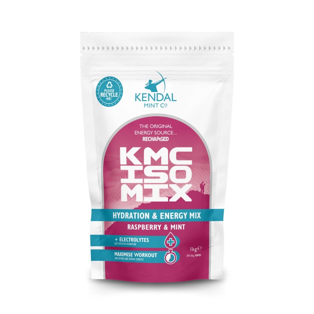 Kendal Mint Co. Energy Drink 27 Serving Pouch (1kg) / Raspberry & Mint ISO MIX: Isotonic Hydration Powder XMiles