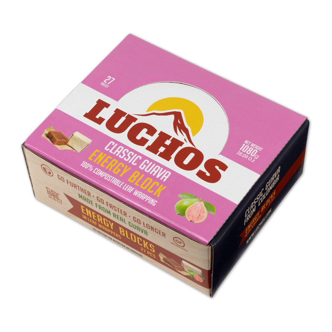 Luchos Energy Bars Box of 27 / Classic Guava Guava Energy Blocks XMiles