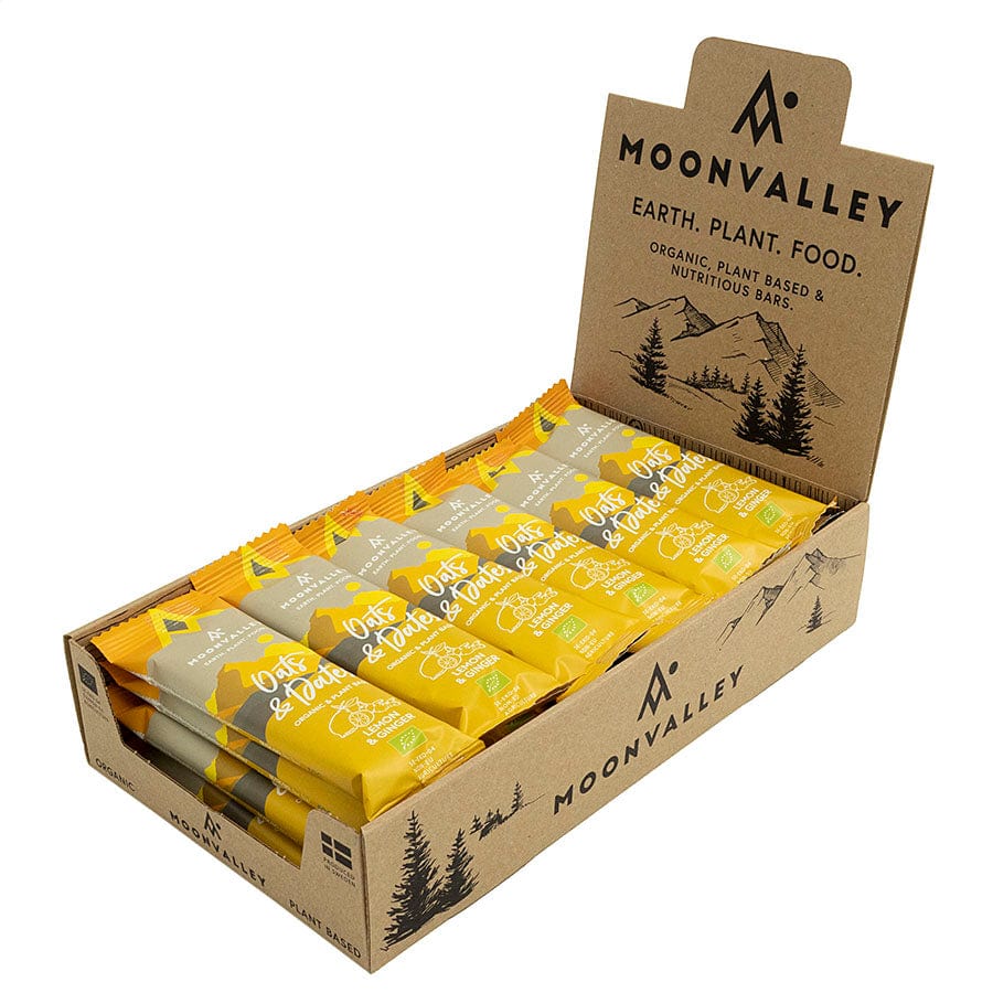 Moonvalley Energy Bars Box of 18 / Lemon & Ginger Oats & Dates Bar XMiles