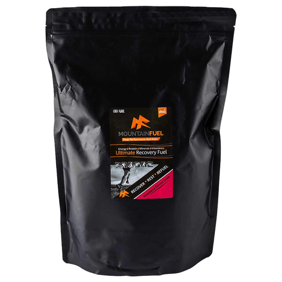 Mountain Fuel Protein Drink 30 Serving Pouch (1.5kg) / Strawberry Ultimate Recovery Fuel XMiles