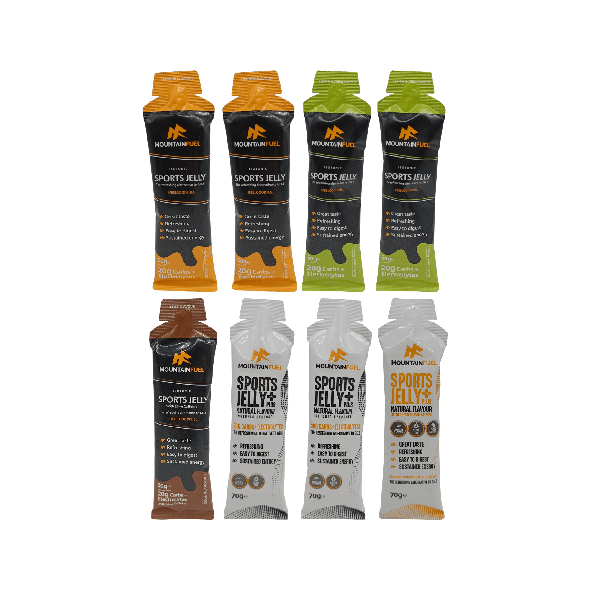 Mountain Fuel Trial Pack Pack of 8 / Taster Pack Hydrogel Sports Jelly Taster Pack XMiles