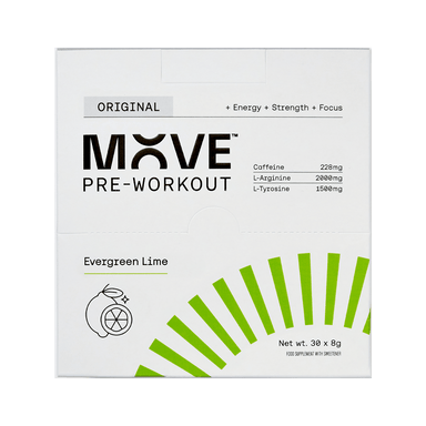 MOVE Pre-Workout Box of 30 / Evergreen Lime Strength Formula XMiles