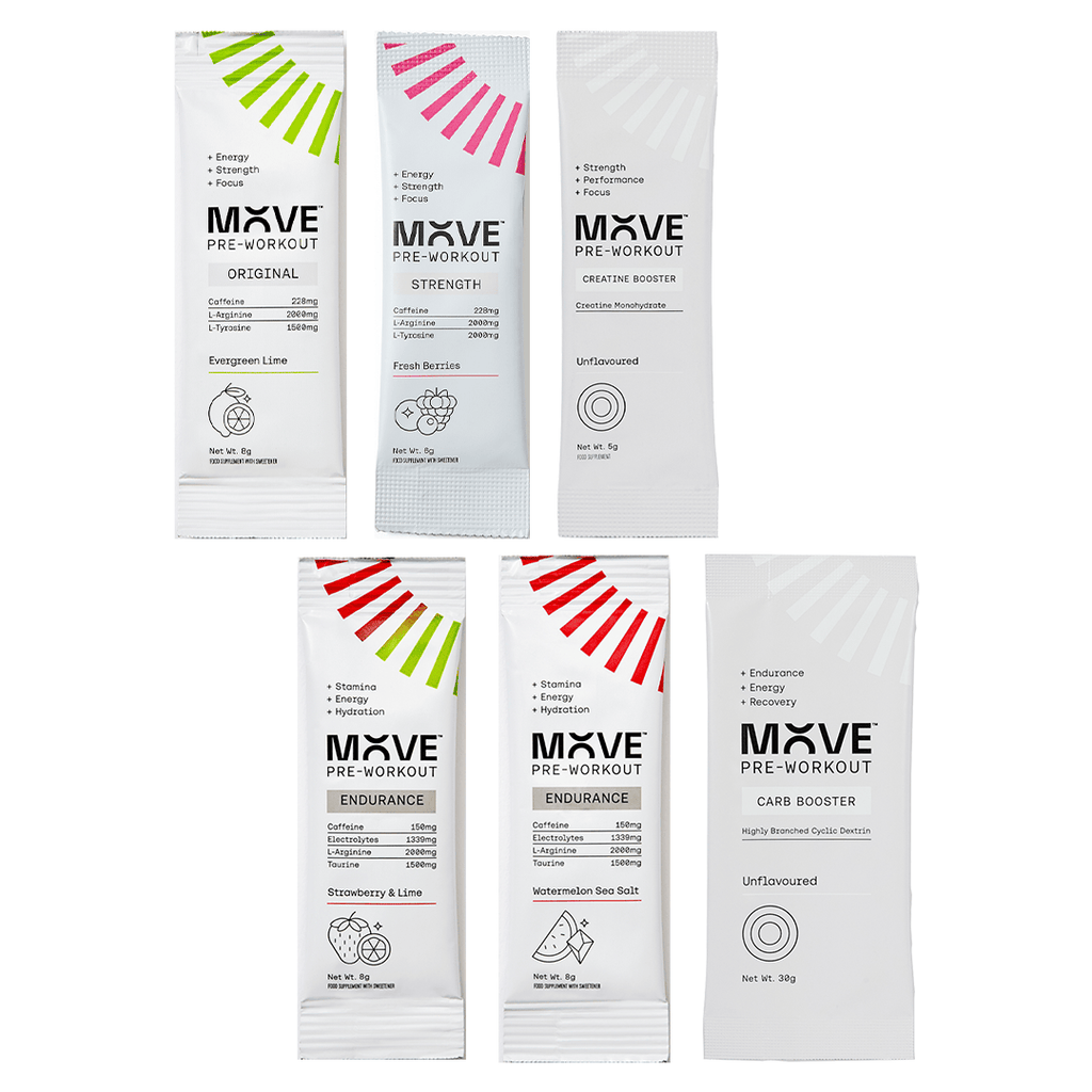 MOVE Pre-Workout Trial Pack Pack of 6 MOVE Taster Pack XMiles