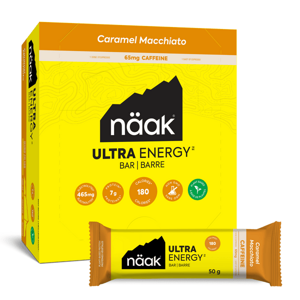 Näak Energy Bars Box of 12 / Caramel Macchiato Ultra Energy Caffeine Bars XMiles