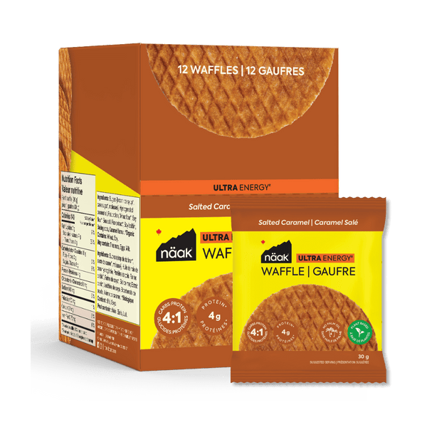 Näak Energy Bars Box of 12 / Salted Caramel Ultra Energy Waffles XMiles