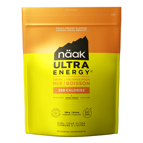 Näak Energy Drink 10 Serving Pouch (720g) / Peach Apricot Ultra Energy Drink Mix XMiles