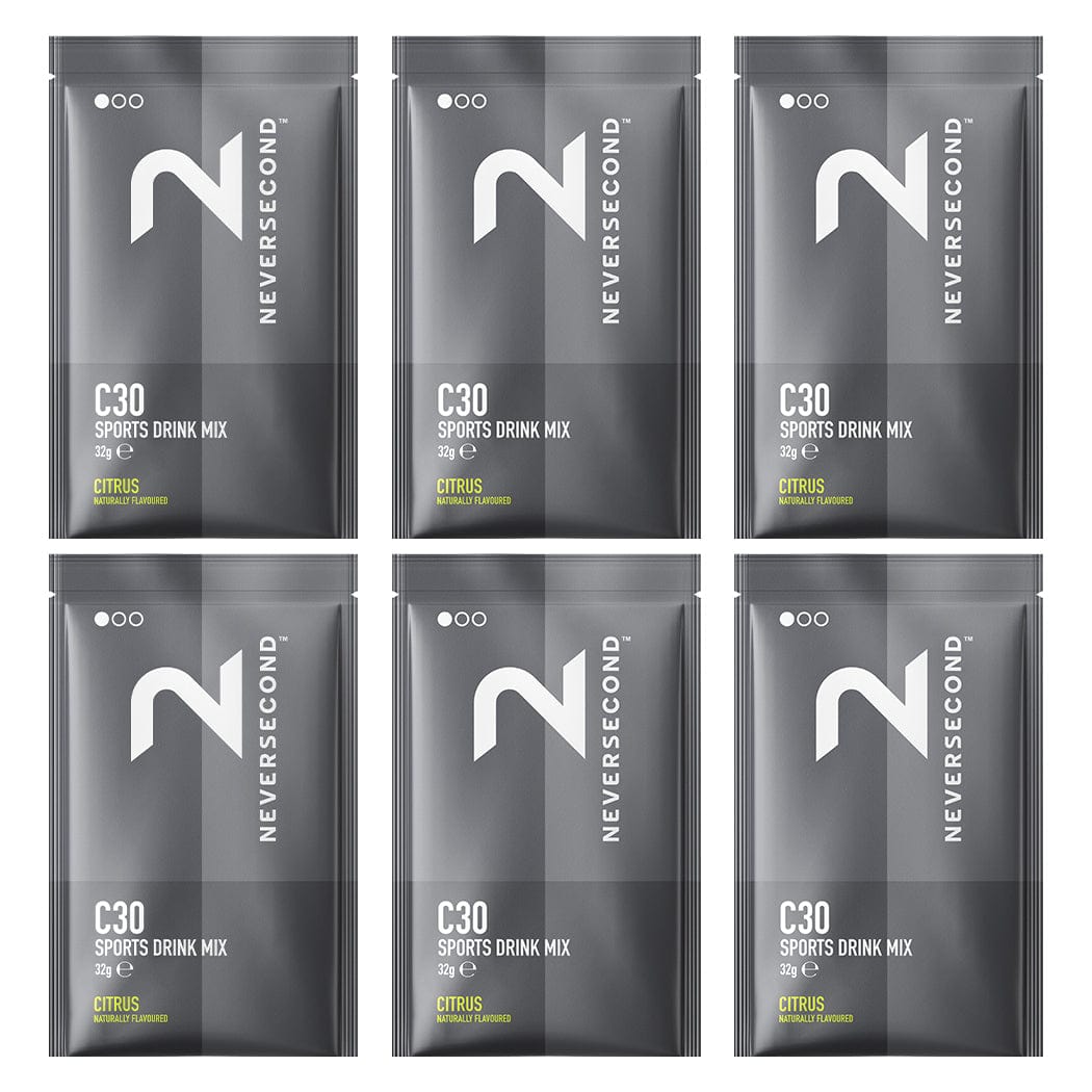 Neversecond Energy Drink Pack of 6 / Citrus C30 Sports Drink Mix XMiles