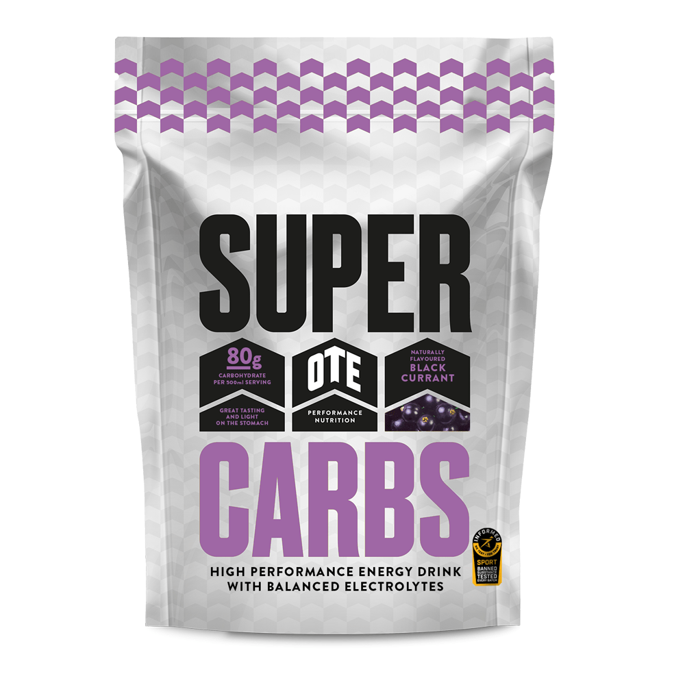OTE Energy Drink 10 Serving Pouch (850g) / Blackcurrant Super Carbs Performance Energy Drink Sachet (85g) XMiles