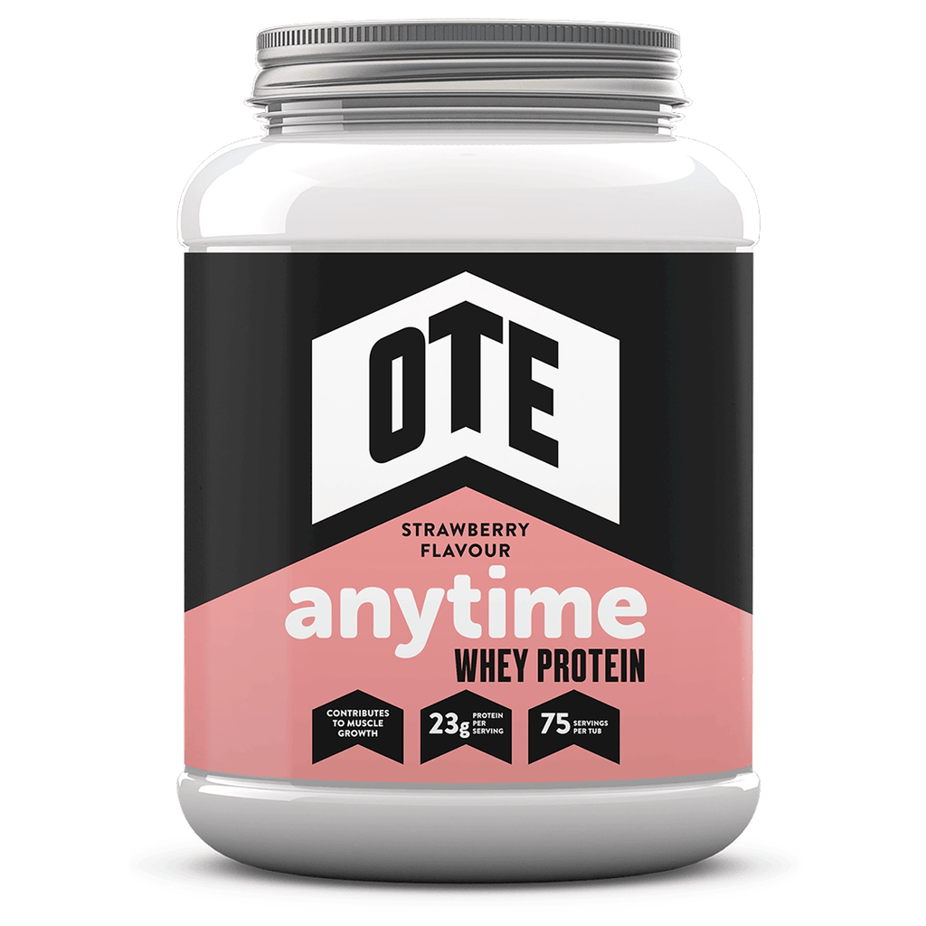OTE Protein Drink 33 Serving Tub (1kg) / Strawberry Anytime Whey Protein XMiles