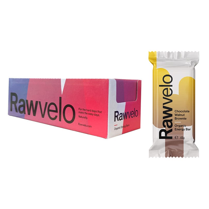 Rawvelo Energy Bars Box of 20 / Chocolate Walnut Brownie Organic Energy Bar XMiles