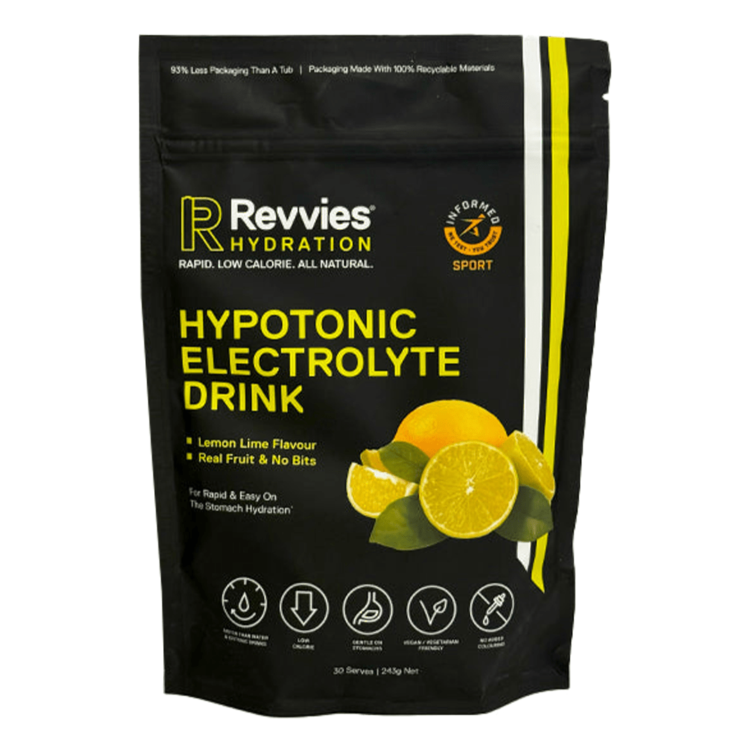 Revvies Electrolyte Drinks 30 Serving Pouch (240g) / Lemon Lime Hypotonic Electrolyte Drink XMiles