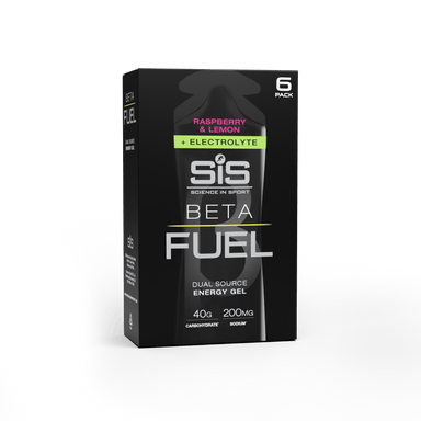 SiS Gels Pack of 6 / Raspberry & Lemon Beta Fuel + Electrolyte Gel XMiles