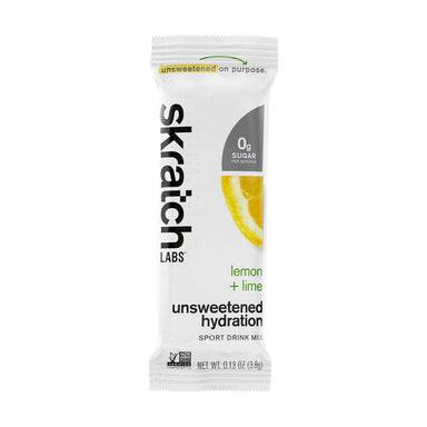 Skratch Labs Electrolyte Drinks Single Serve / Lemon & Lime Unsweetened Hydration Sport Drink Mix XMiles