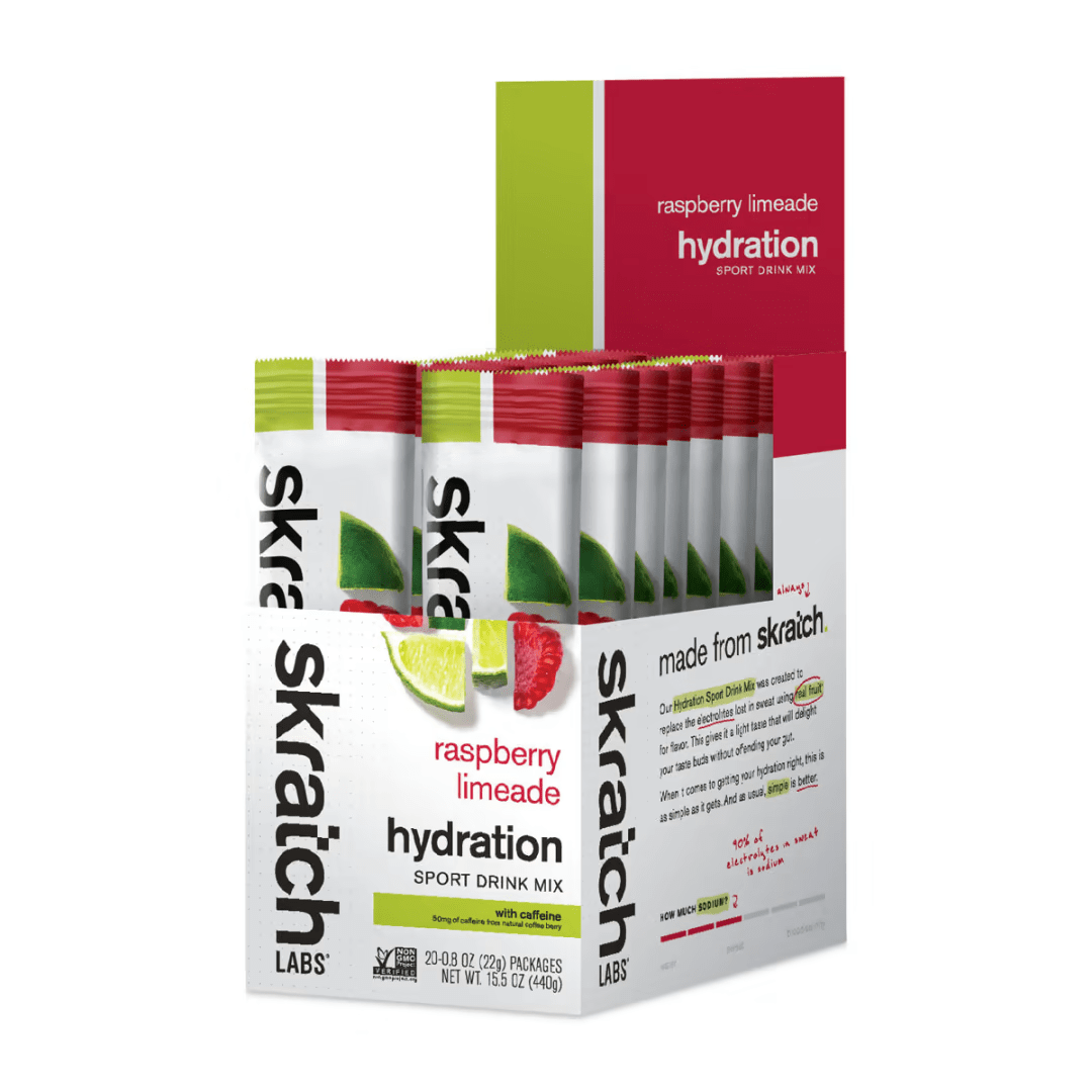 Skratch Labs Energy Drink Box of 20 / Raspberry Limeade Skratch Labs Sport Hydration Drink Mix XMiles