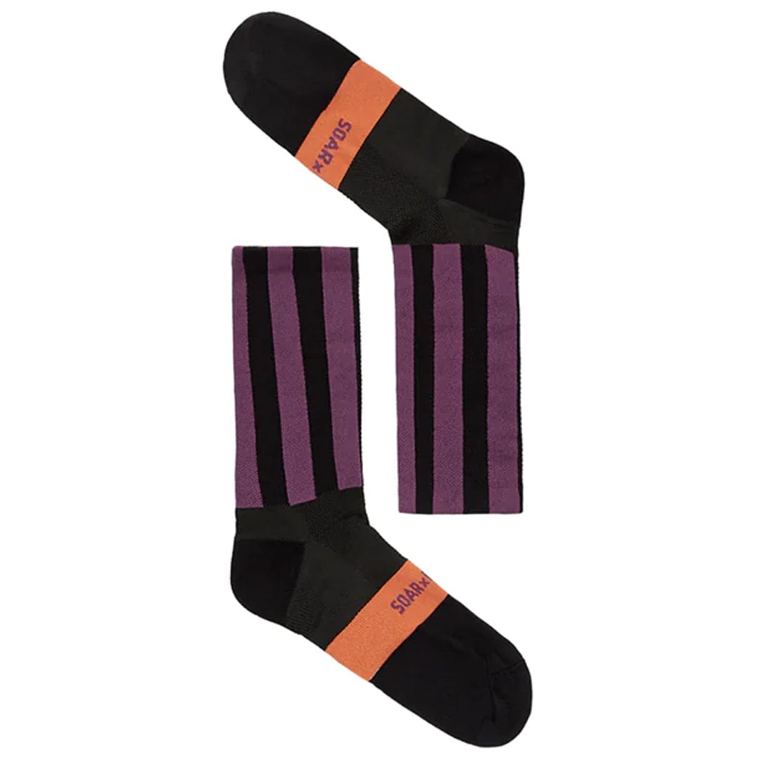 Soar Socks M / Black/Purple Stripe Crew Sock XMiles