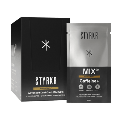 STYRKR Energy Drink Box of 12 / MIX90 Caffeine+ MIX90 Caffeine+ Dual-Carb Drink XMiles