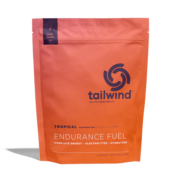 Tailwind Nutrition Energy Drink 30 Serving Pouch (810g) / Tropical (Caffeinated) Tailwind Endurance Fuel XMiles