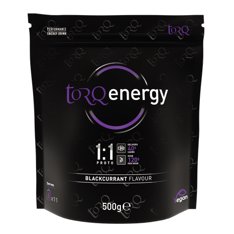 Torq Energy Drink 11 Serve Pouch (500g) / Blackcurrant 1:1 Proto Energy Drink XMiles