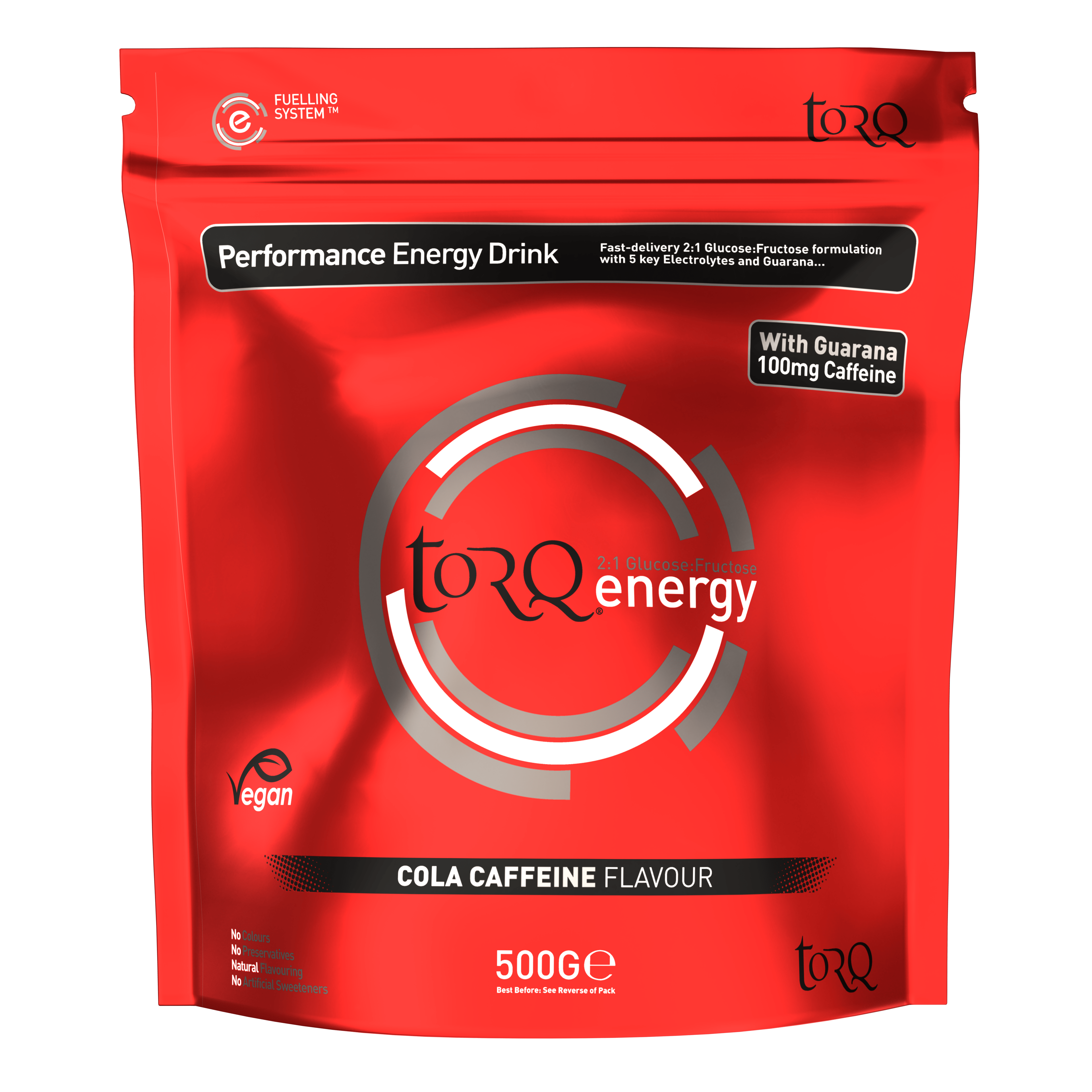 Torq Energy Drink 15 Serving Pouch (500g) / Cola (Caffeine) TORQ Energy Drink XMiles
