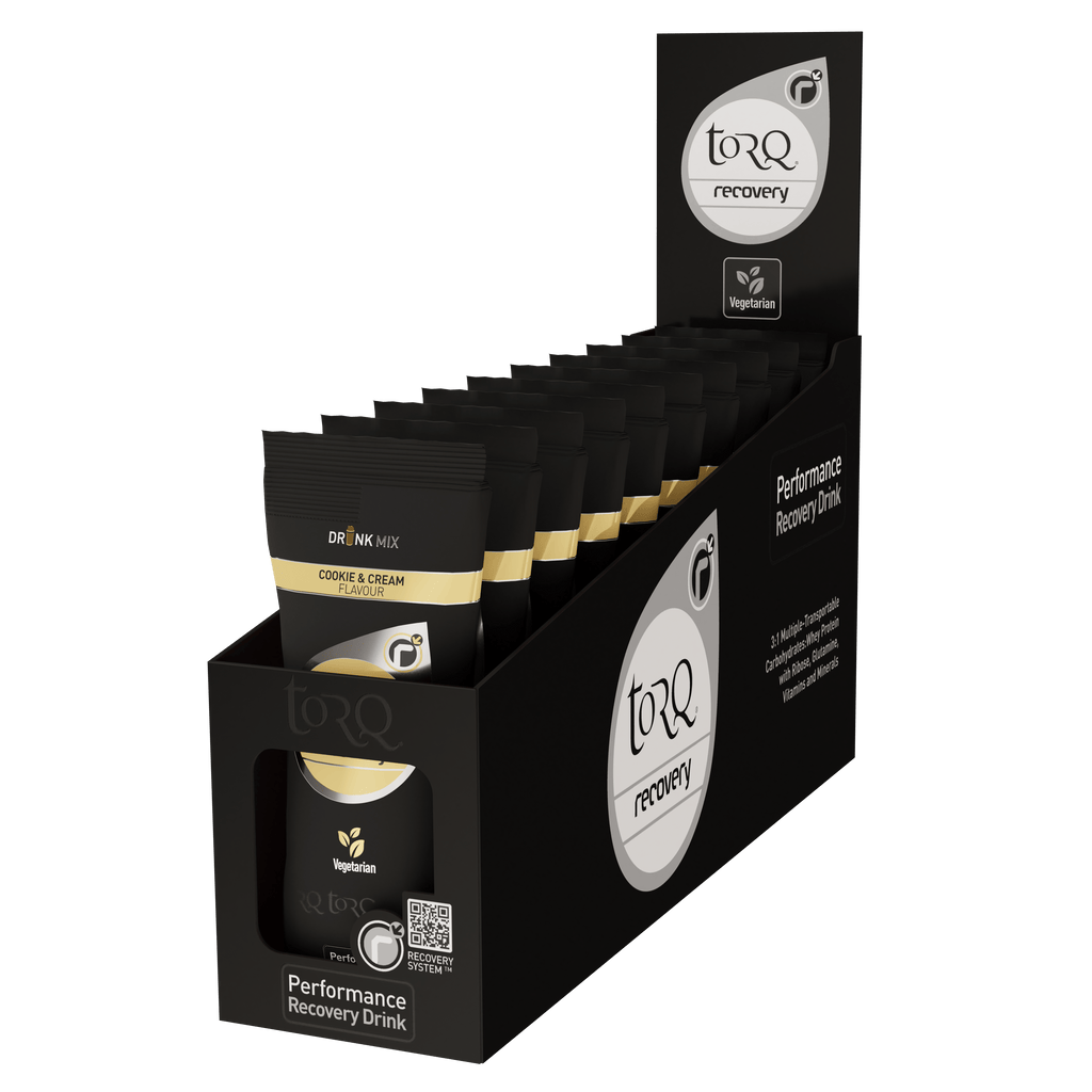 Torq Protein Drink Box of 10 Sachets / Cookies & Cream TORQ Recovery Drink Sachet (50g) XMiles