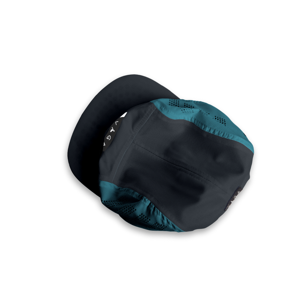 VÅGA Headwear Navy Blue / Teal / Black Feather Racing Cap XMiles