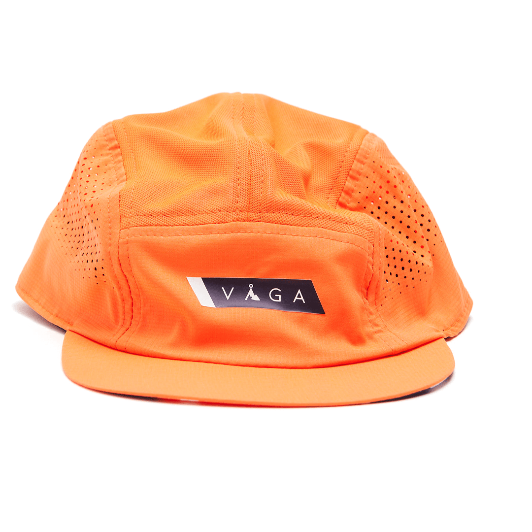 VÅGA Headwear Neon Orange / Navy Blue Feather Racing Cap XMiles