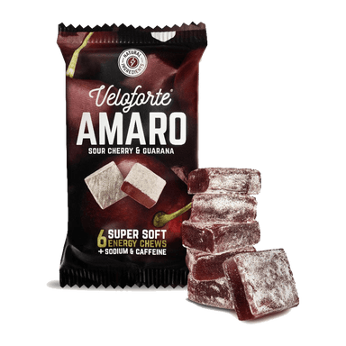 Veloforte Chews Single Serve / Amaro - Sour Cherry & Guarana Cubos Energy Chews XMiles