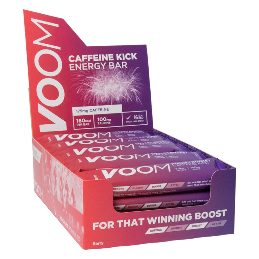 Voom Energy Bars Box of 20 / Caffeine Kick (Berry) Pocket Rocket XMiles