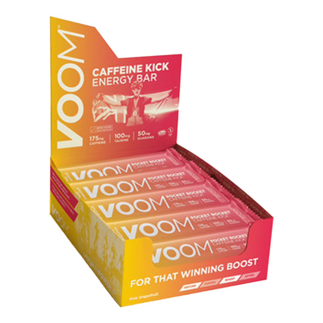 VOOM Energy Bars Box of 20 / Caffeine Kick (Pink Grapefruit) Pocket Rocket XMiles