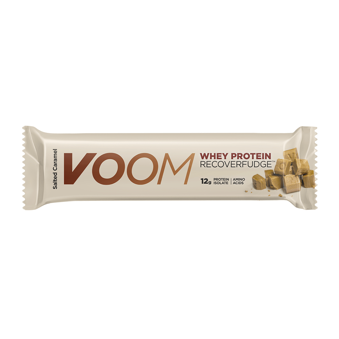 Voom Protein Bar Single Serve / Salted Caramel Protein Bar Recover Fudge XMiles