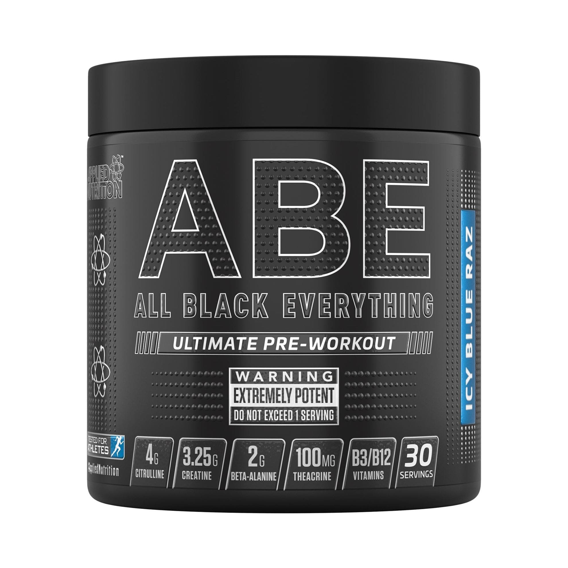 Applied Nutrition Supplement Icy Blue Raspberry ABE - All Black Everything 315g Ultimate Pre-Workout XMiles
