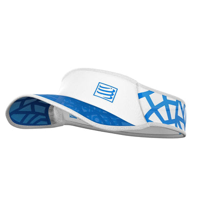 Compressport Headwear White/Blue Spiderweb Ultralight Visor XMiles