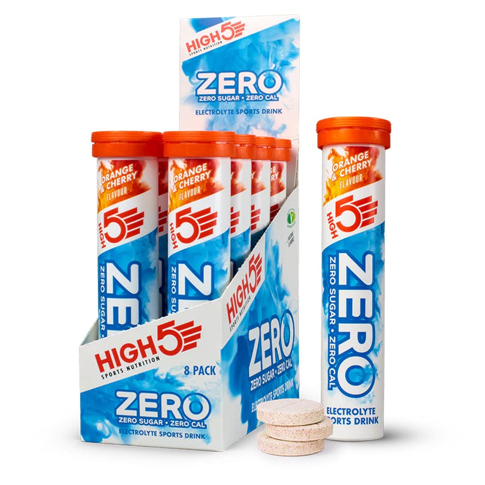 High5 Electrolyte Drinks Cherry Orange / Box of 8 Tubes High5 ZERO Electrolyte Drink Tablets XMiles