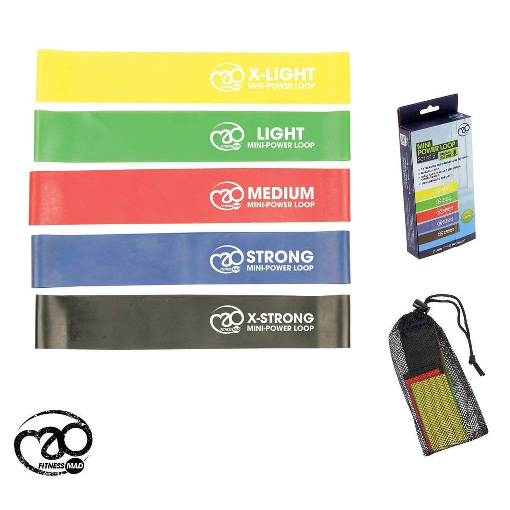 Mad Fitness Training Equipment Mini Power Loops - Set Of 5 XMiles