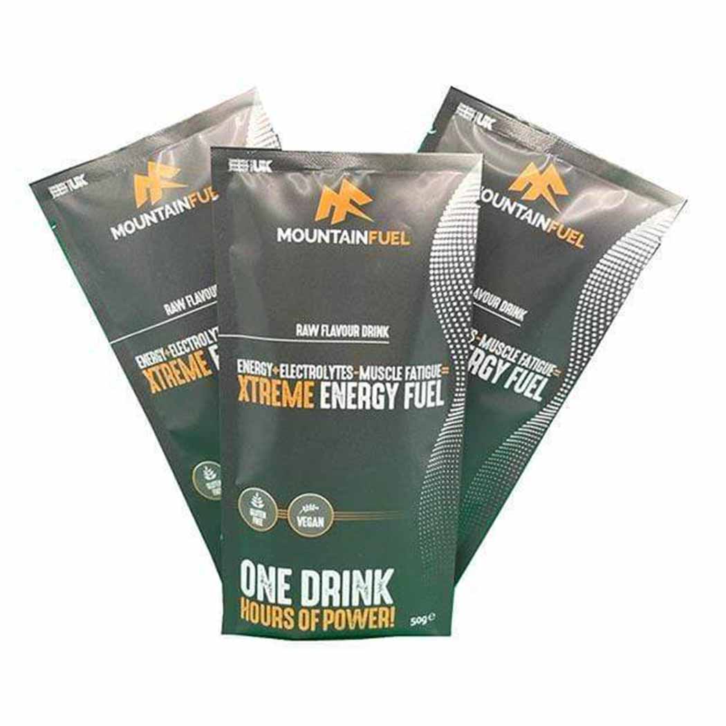 Mountain Fuel Energy Drink RAW Xtreme Energy Fuel Sachets (3 Flavours) XMiles