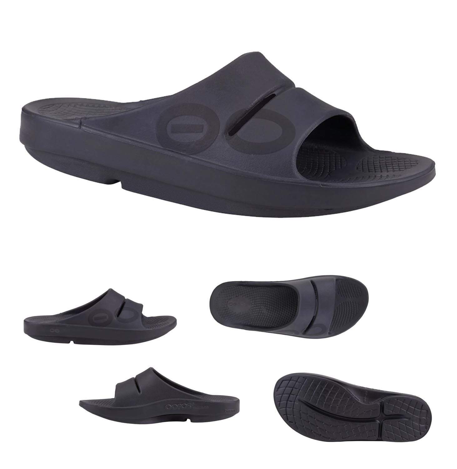 Oofos Sandals \ Slides UK M6 / W7 EU 40 / Matte Black Sport Ooahh Sport Recovery Slides XMiles