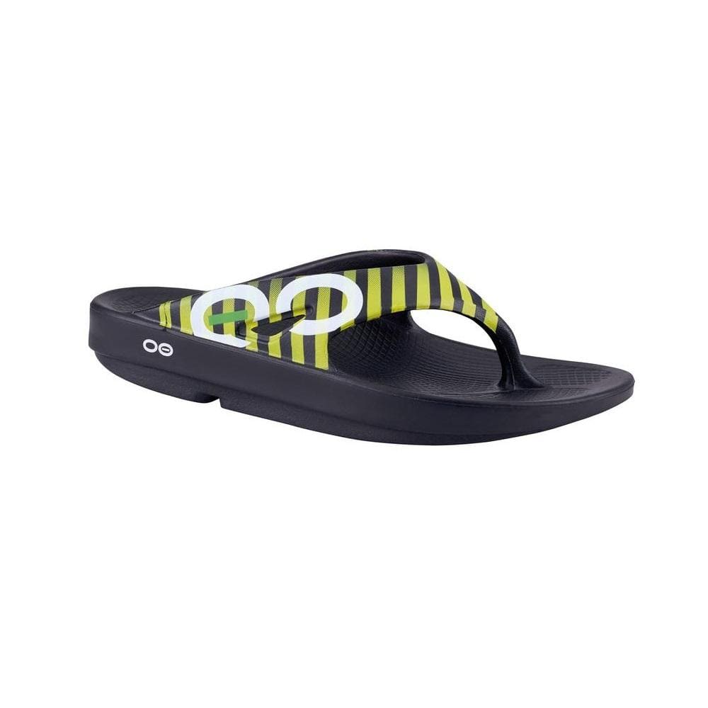 Oofos Sandals \ Slides UK M9 / W10 EU 43 / Yellow Stripe Ooriginal Sport Recovery Sandals XMiles